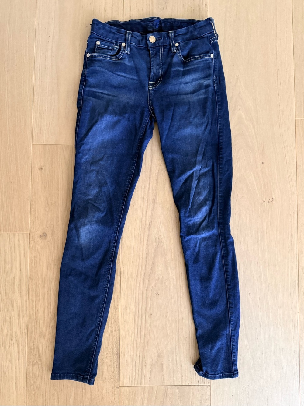 7 For All Mankind Dark Indigo Skinny Jeans – Size 25